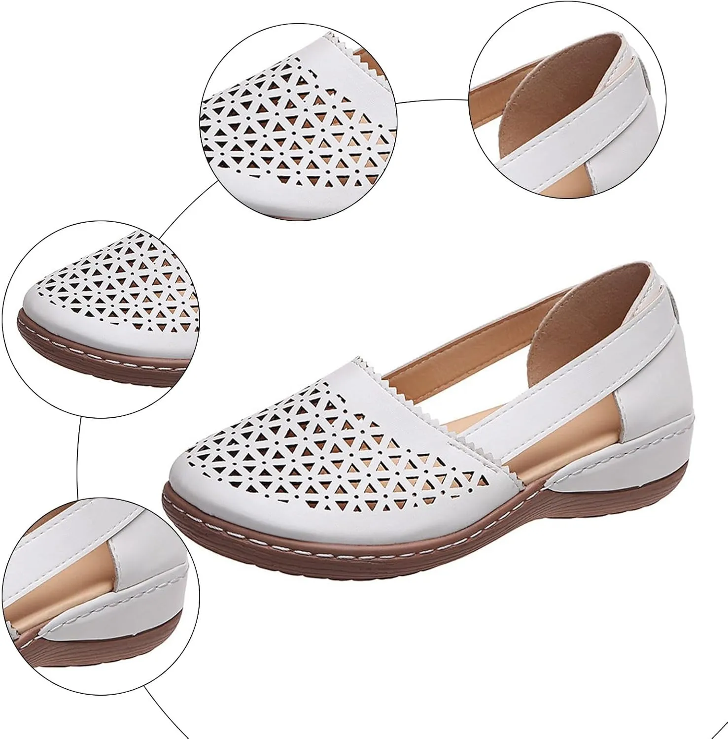 Summer Sandals for Women 2025 New Women's Orthopedic Fisherman Sandal Black Mesh Wedge Slip-Ons with Arch Support Comfortable Outdoor Walking Beach Shoes