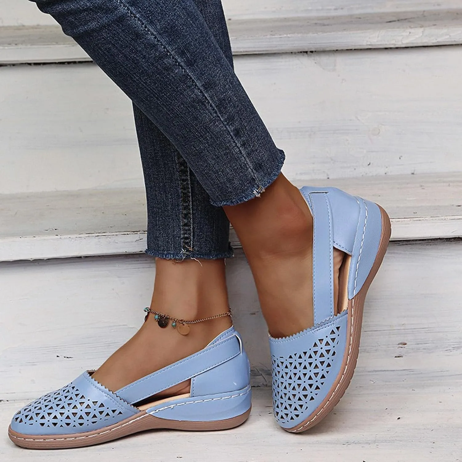 Summer Sandals for Women 2025 New Women's Orthopedic Fisherman Sandal Black Mesh Wedge Slip-Ons with Arch Support Comfortable Outdoor Walking Beach Shoes