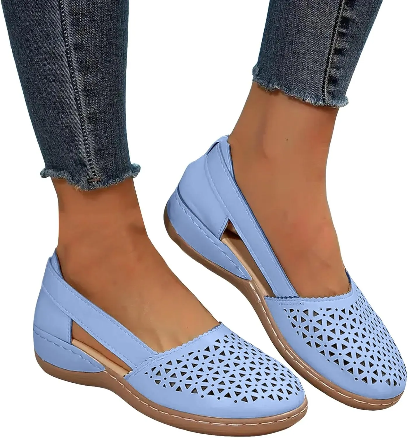 Summer Sandals for Women 2025 New Women's Orthopedic Fisherman Sandal Black Mesh Wedge Slip-Ons with Arch Support Comfortable Outdoor Walking Beach Shoes