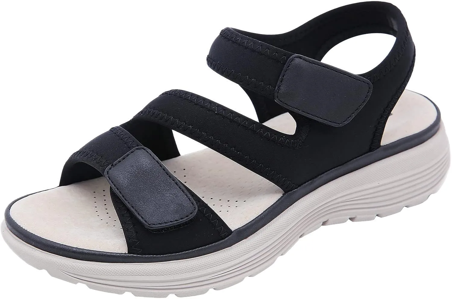Summer Sandals for Women Arch Support Orthotic Walking Sandal Non-Slip Casual Open Toe Tennis Shoes with Ankle Strap