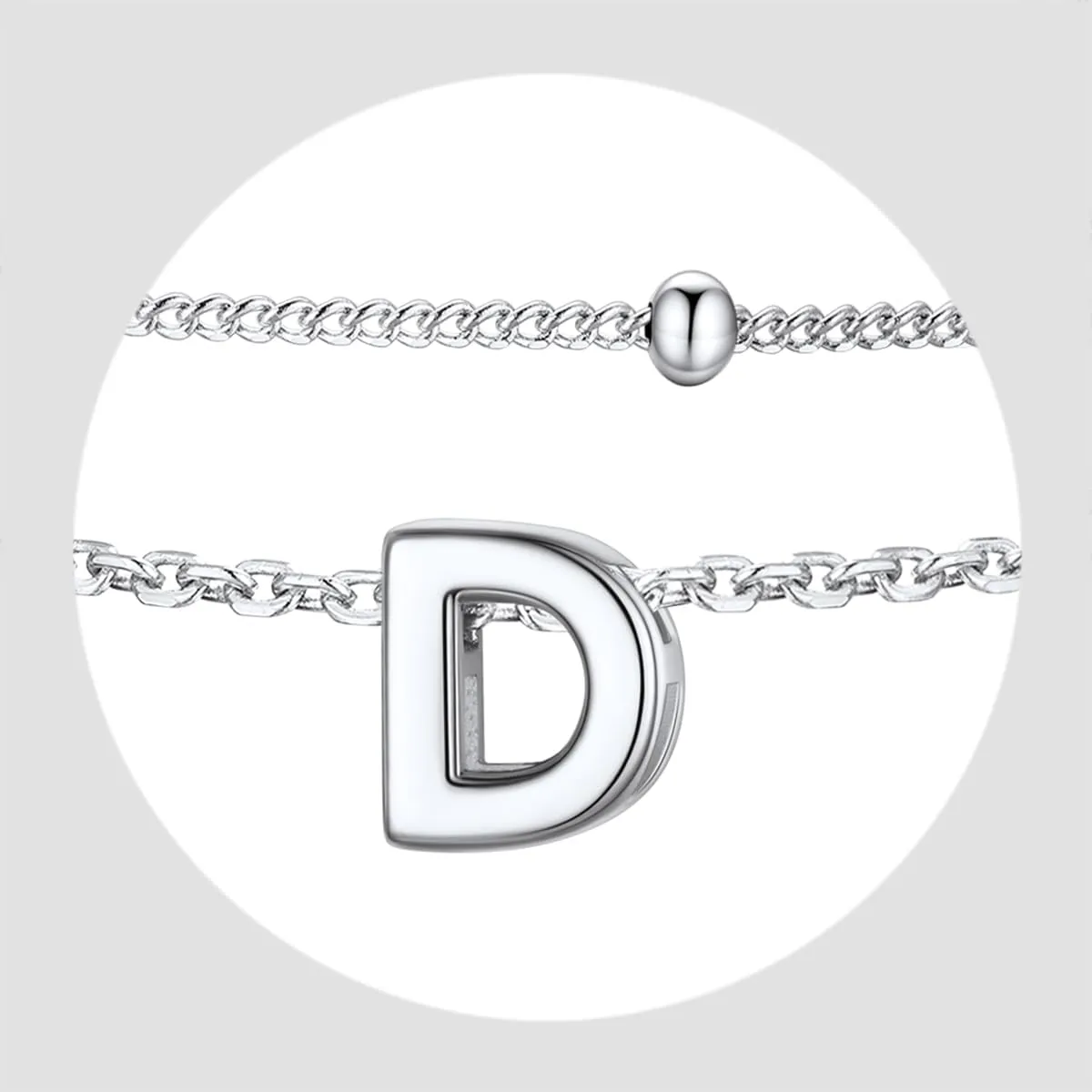 Suplight Sterling Silver Ankle Bracelets for Women Layered Dainty Initial Anklets Foot Chain Beaded Plus Size Anklets for Women Beach Waterproof Jewelry 8.7" 2"