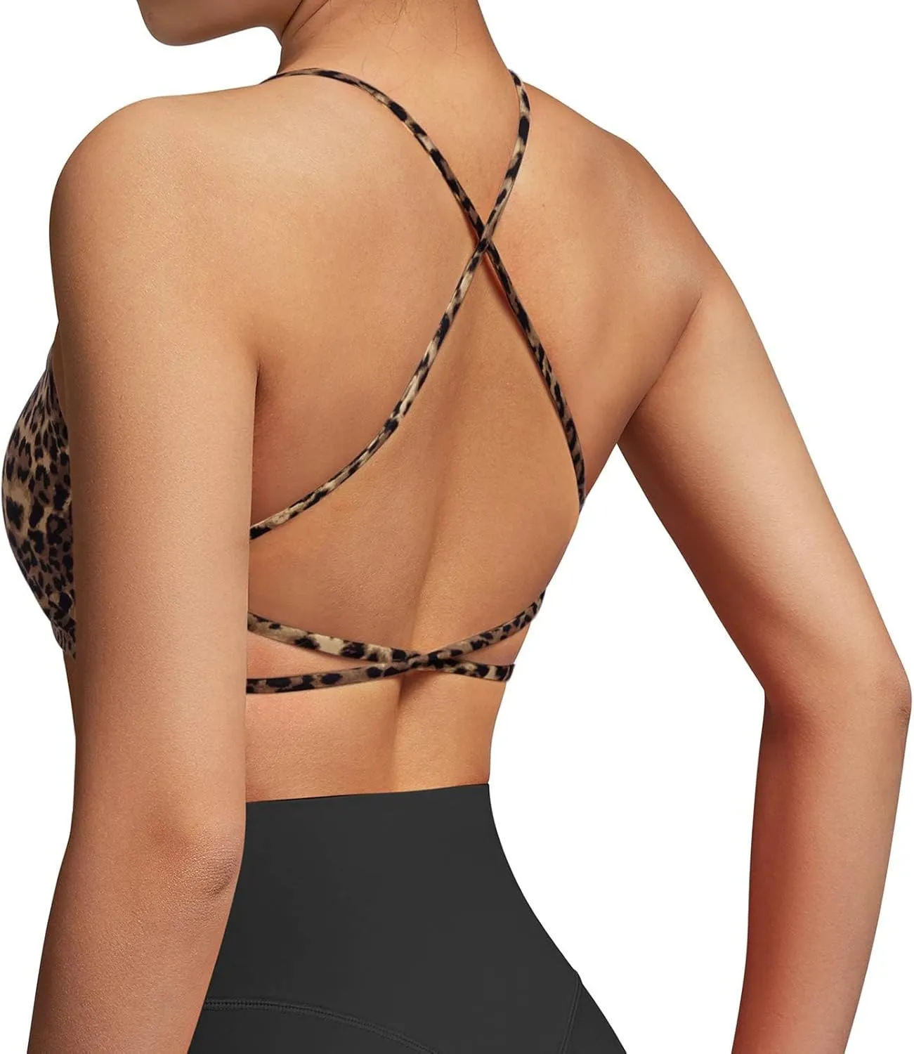 SUUKSESS Women 2 Piece Open Back Sports Bra Pack Strappy Workout Gym Yoga Crops