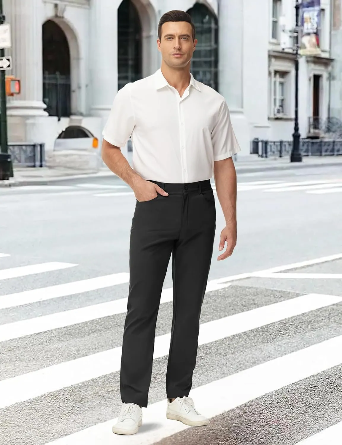 TBMPOY Men's Golf Pants Classic Fit Dress Work Pants Lightweight Comfortable Business Casual Pants with 5 Pockets