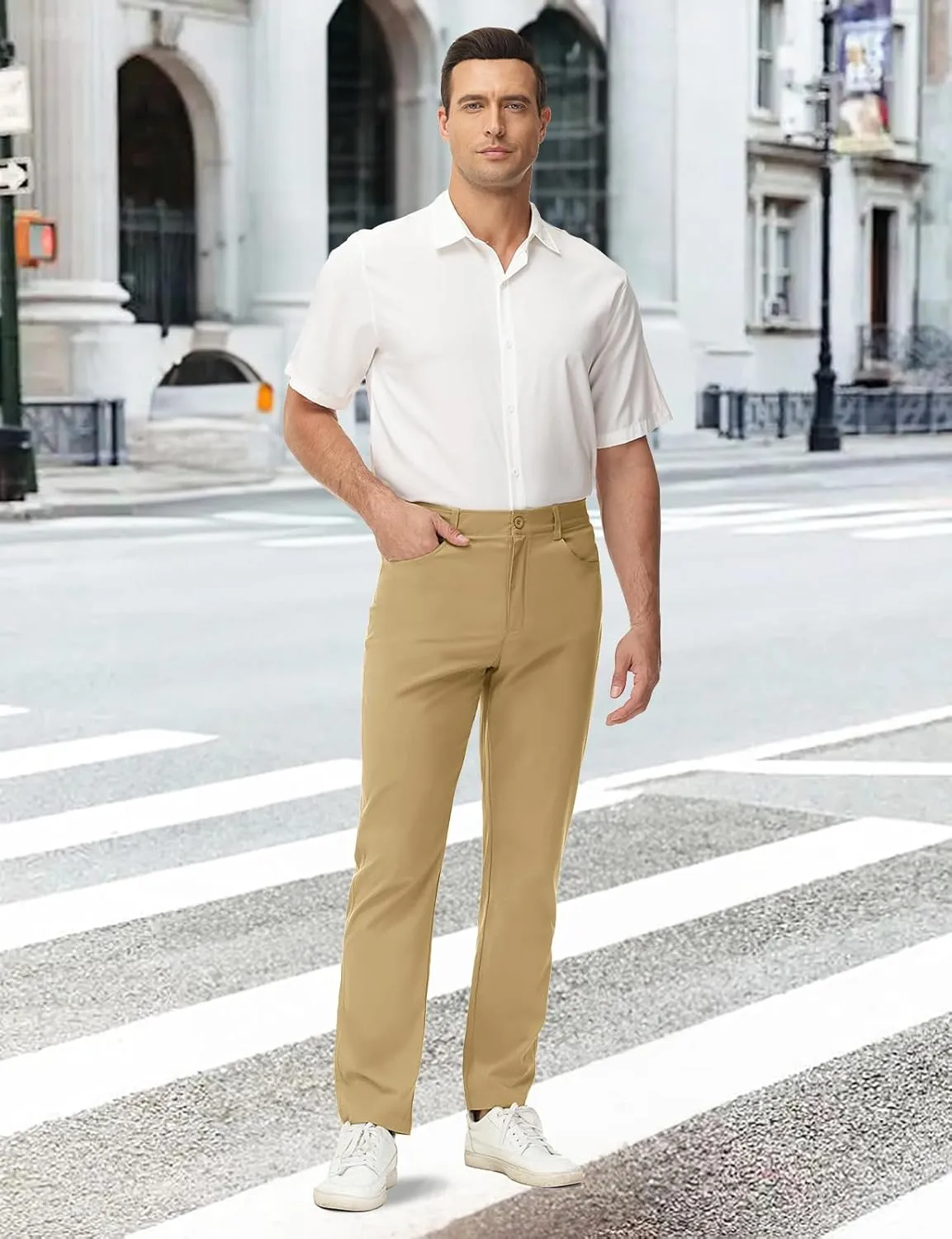 TBMPOY Men's Golf Pants Classic Fit Dress Work Pants Lightweight Comfortable Business Casual Pants with 5 Pockets