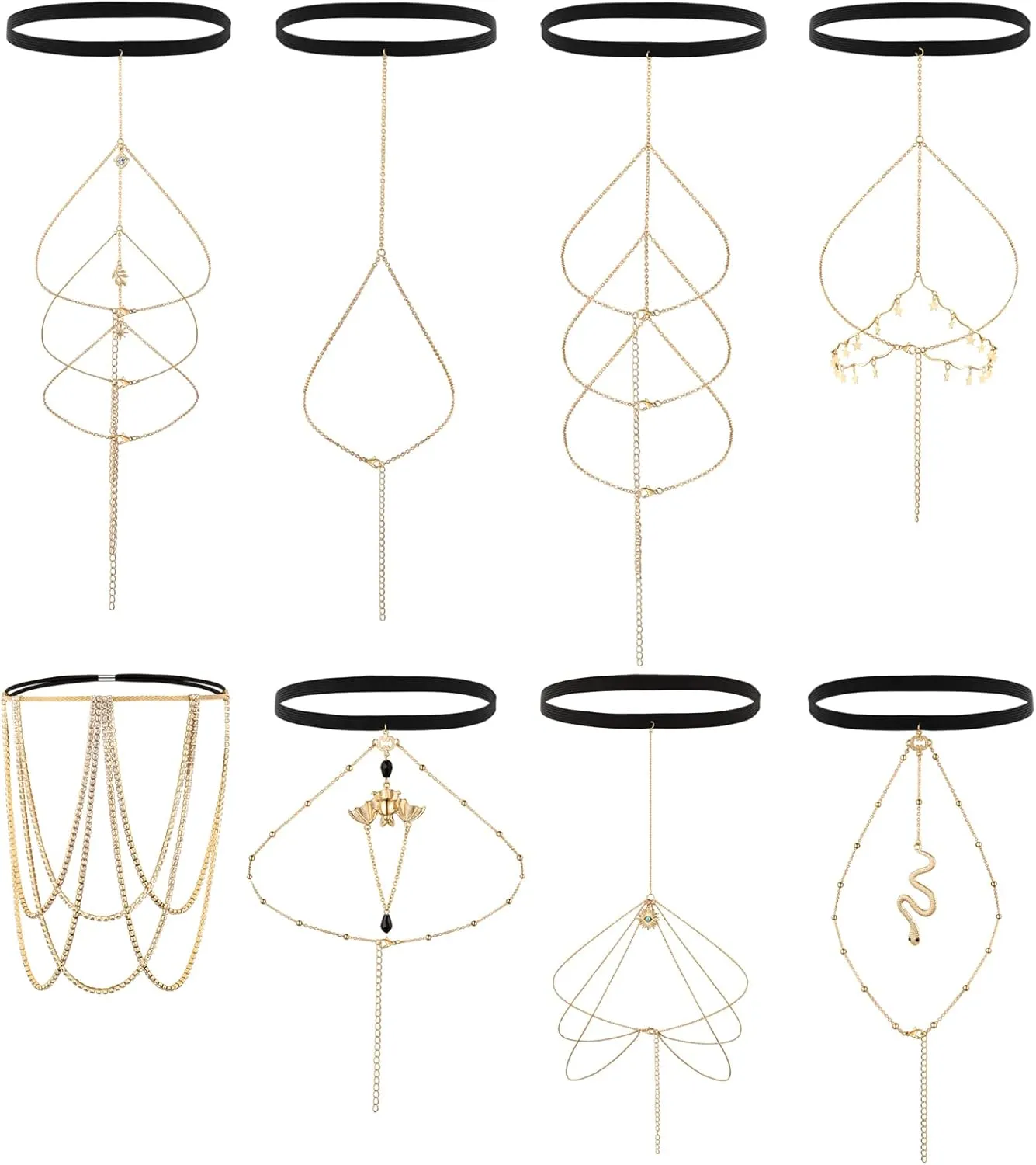 Thigh Chains for Women 8PCS Leg Chains for Women Snake Leg Chain Layered Body Chain Beach Jewelry Set