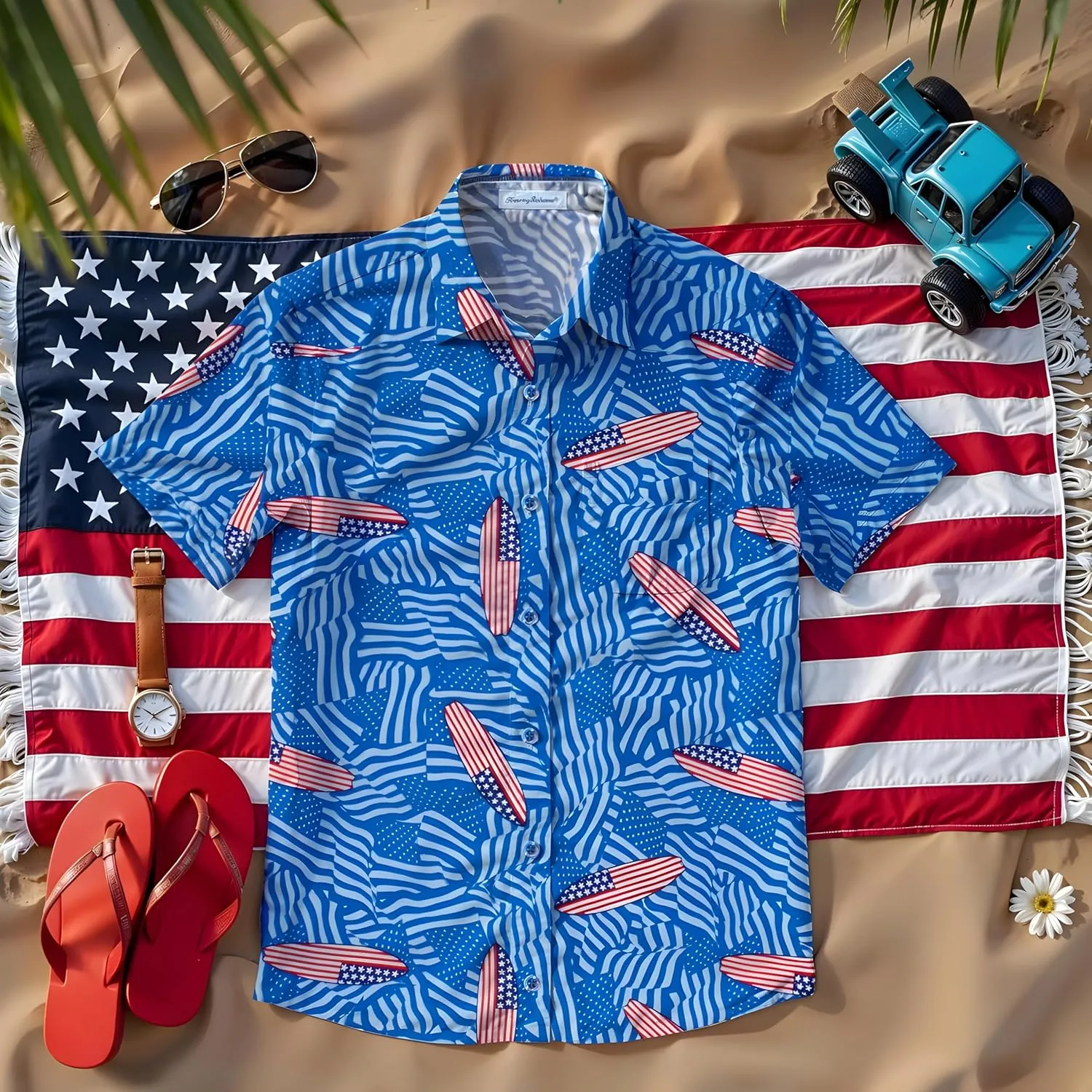 Tommy Bahama Boys Classic Woven Button-Down Shirt - Summer Short-Sleeve Hawaiian Shirt with Pocket for Kids