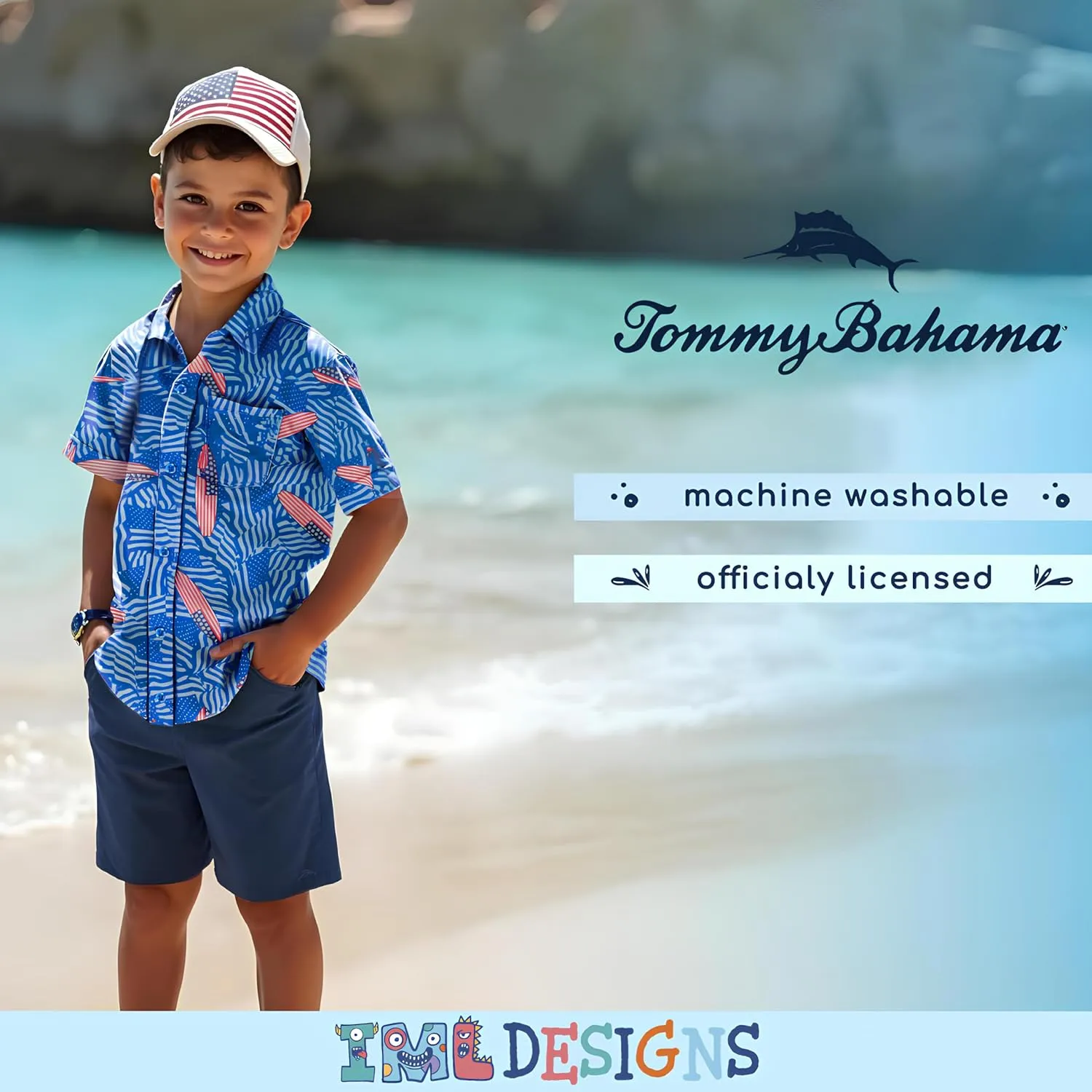 Tommy Bahama Boys Classic Woven Button-Down Shirt - Summer Short-Sleeve Hawaiian Shirt with Pocket for Kids