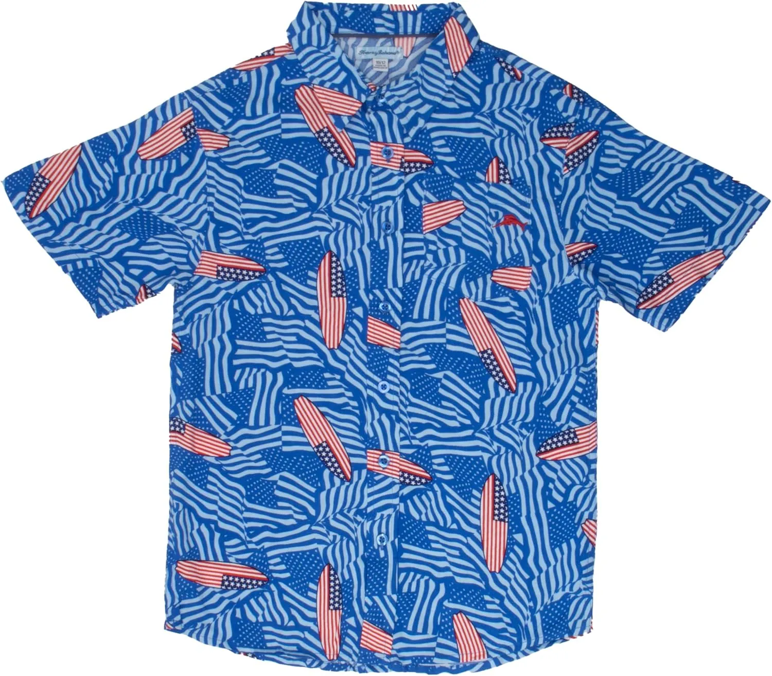 Tommy Bahama Boys Classic Woven Button-Down Shirt - Summer Short-Sleeve Hawaiian Shirt with Pocket for Kids
