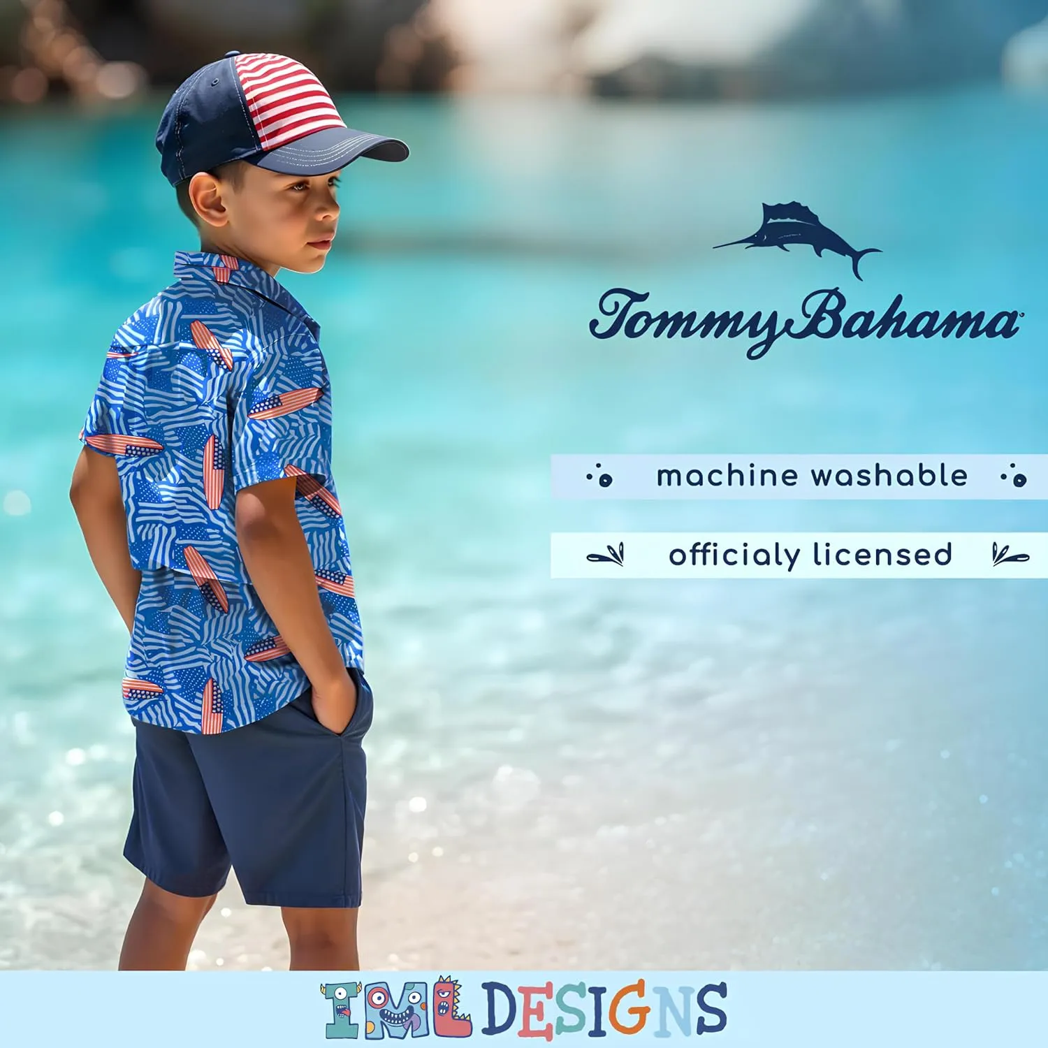 Tommy Bahama Boys Classic Woven Button-Down Shirt - Summer Short-Sleeve Hawaiian Shirt with Pocket for Kids