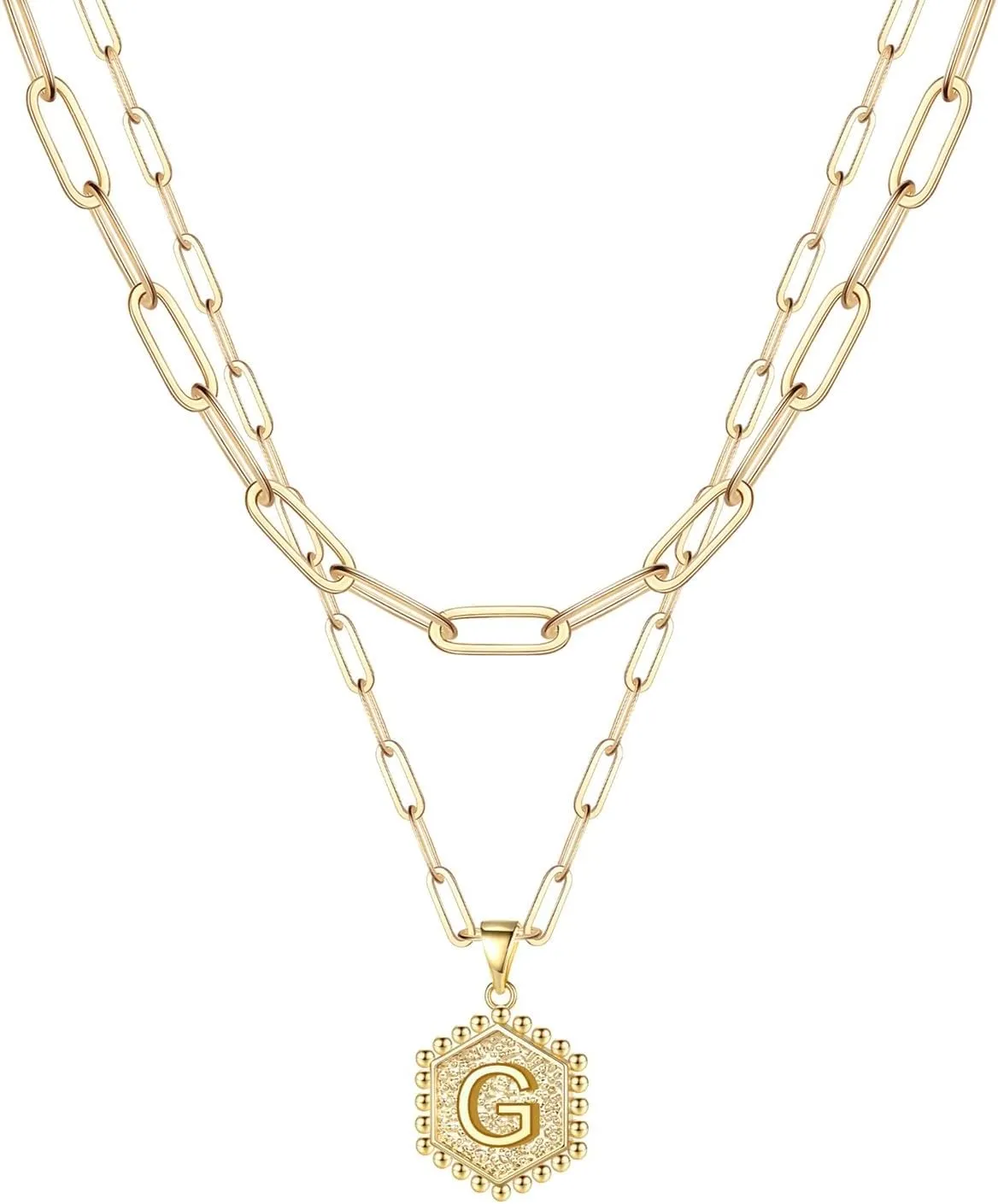 Trendy Layered Stackable Choker Necklace for Women,26 Alphabet Initial Gold Necklaces Dainty Gold Plated Pendant Necklace