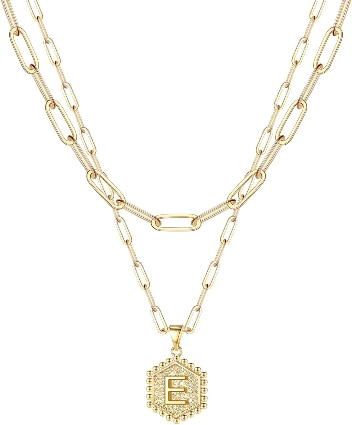 Trendy Layered Stackable Choker Necklace for Women,26 Alphabet Initial Gold Necklaces Dainty Gold Plated Pendant Necklace