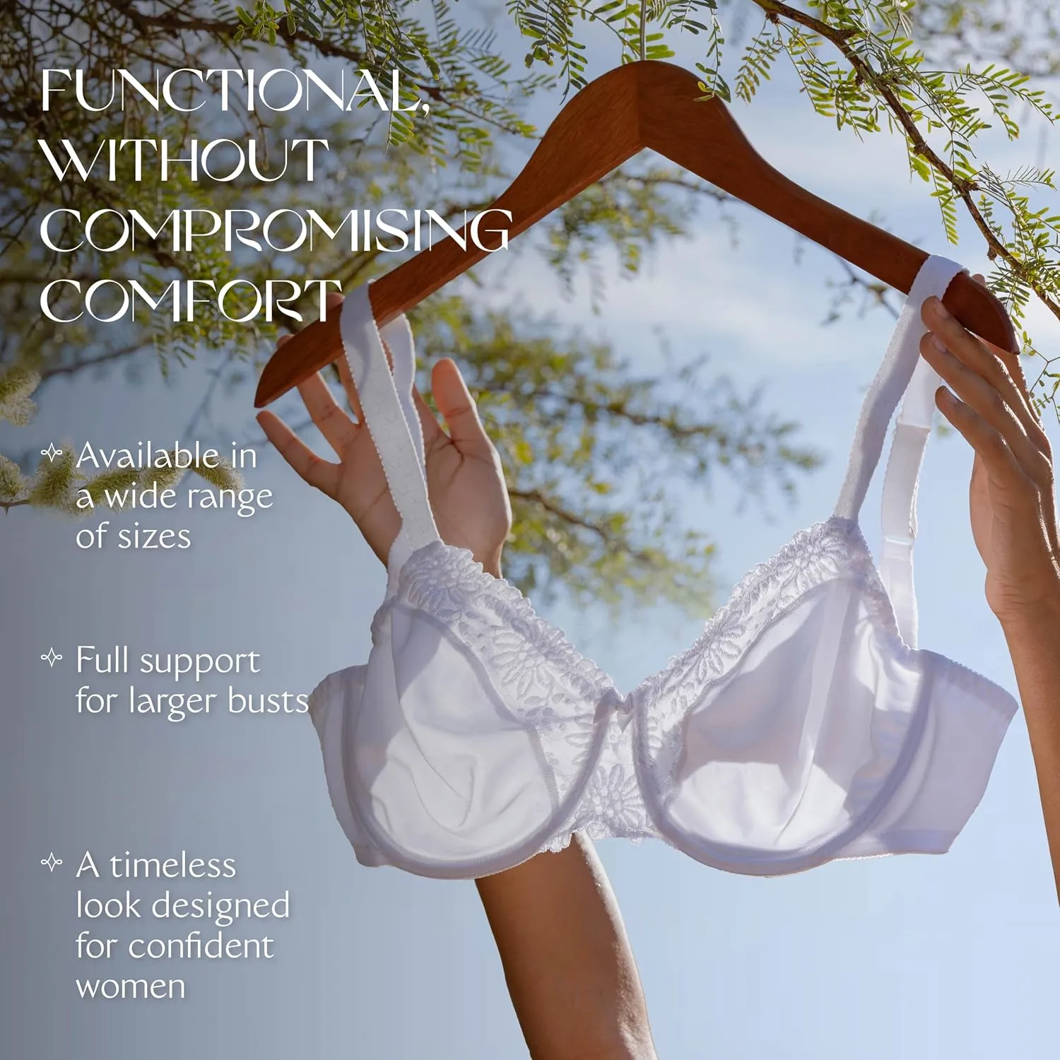 Triumph Ladyform Soft W Minimizing Bra for Women - Soft Full-Coverage Underwire Bra with All-Day Comfort - Sizes C-DDD
