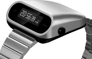 Unique Metal Watch, OLED Display Men Digital Watches, Lift-to-Wake Screen, Stainless Steel Strap