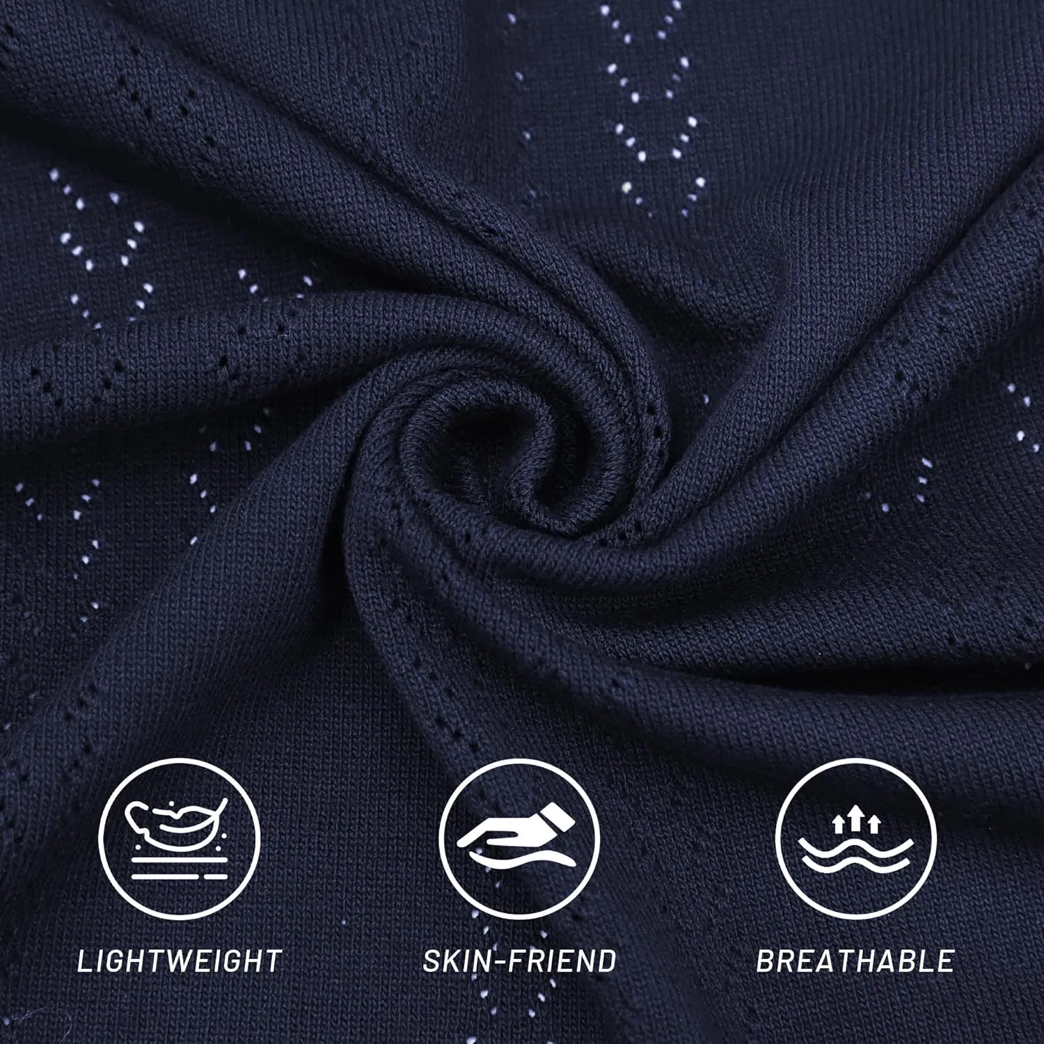 UOUA Men's Knit Button Down Shirt Short Sleeve Vintage Shirts Breathable Summer Beach Tops