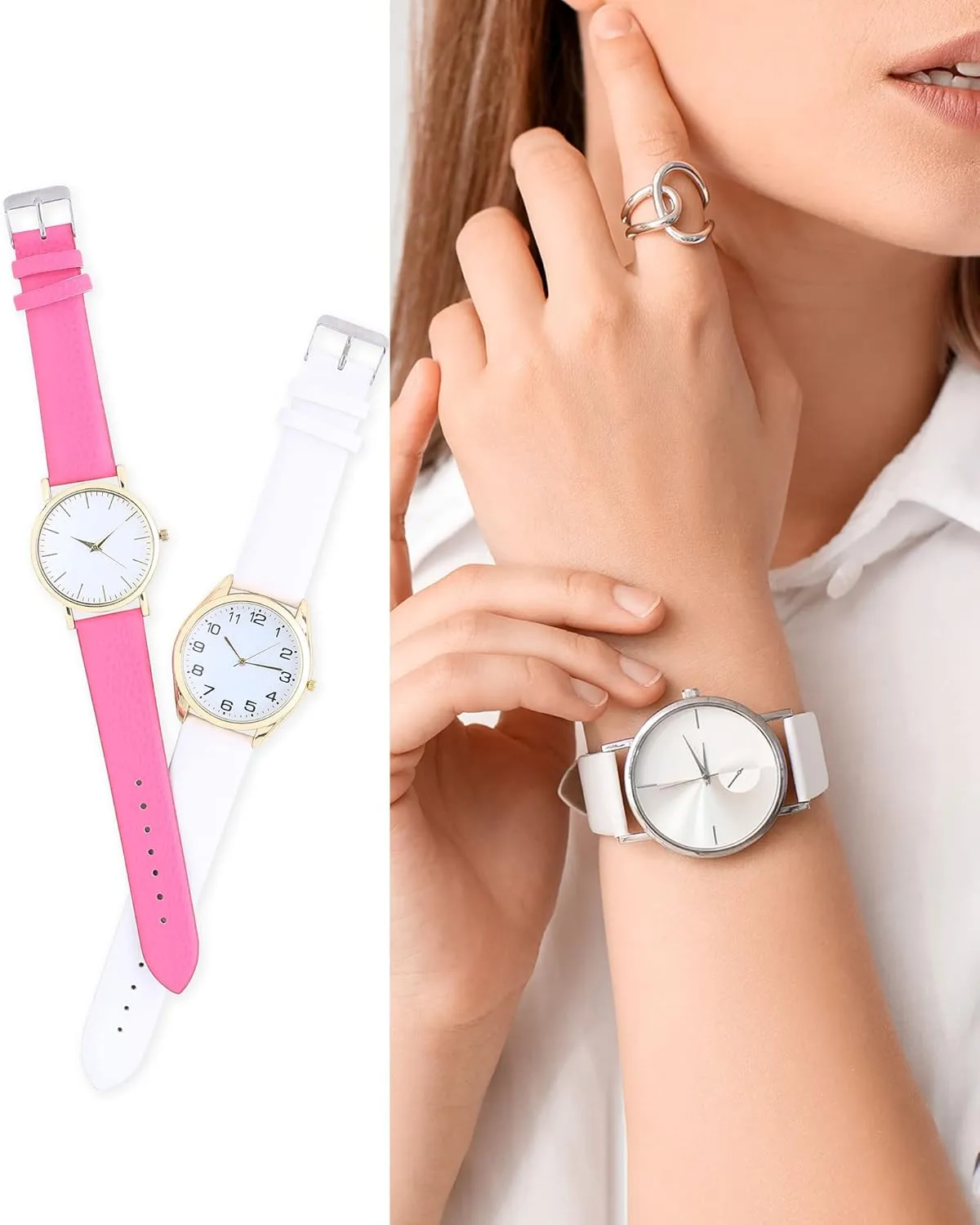uxcell Multi-sizes Genuine Leather Band, Flat Thin Elegant Leather Watch Strap for Men and Women