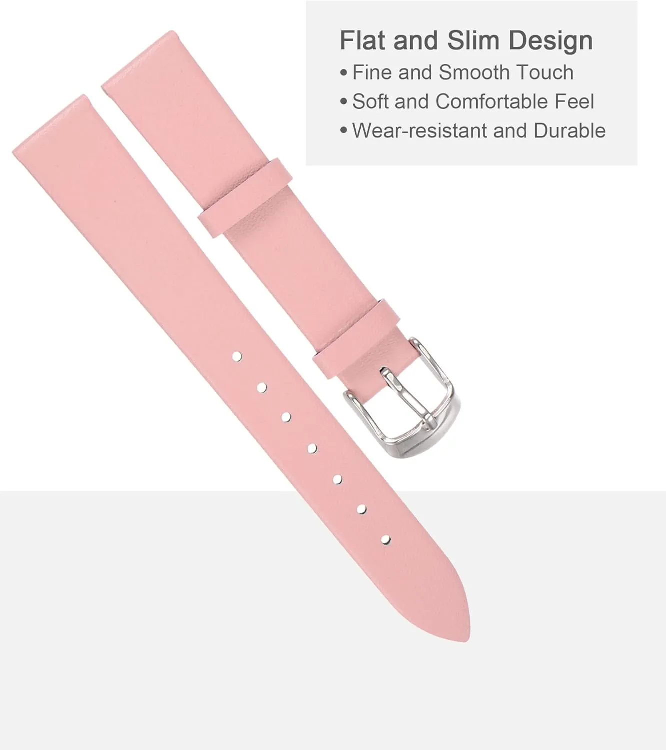uxcell Multi-sizes Genuine Leather Band, Flat Thin Elegant Leather Watch Strap for Men and Women