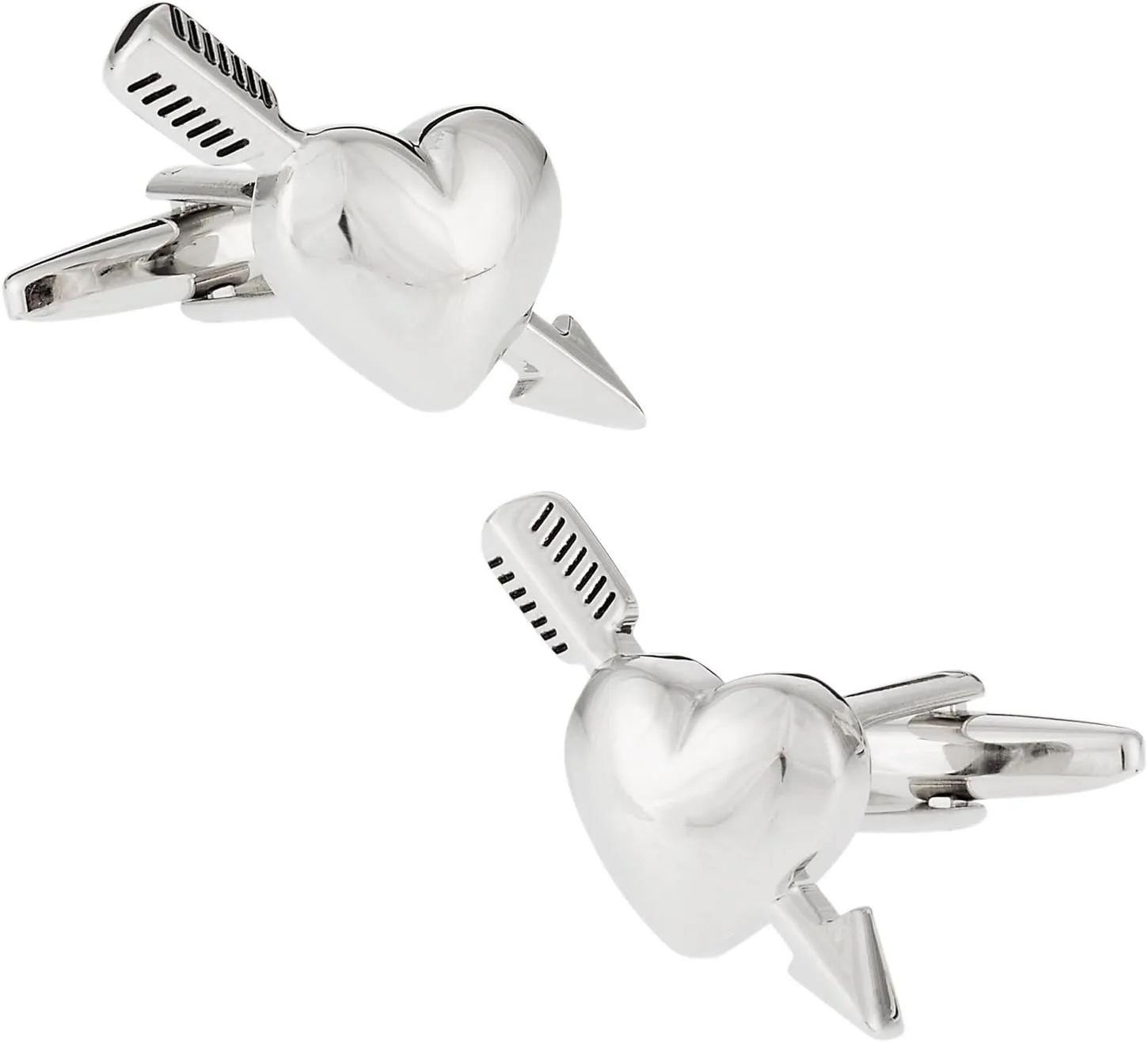 Valentine's Day Cupid Love Struck Heart Arrow Cufflinks with Gift Box