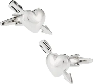 Valentine's Day Cupid Love Struck Heart Arrow Cufflinks with Gift Box