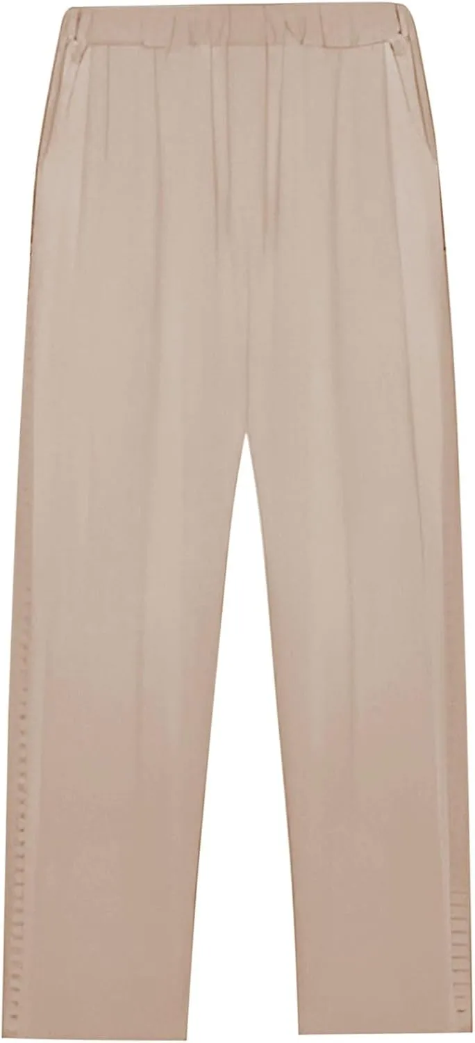 Versatile Nine Point Casual Pants Linen Elastic Seven Pants Beach Casual Pants Linen Elastic Waist Summer Baggy