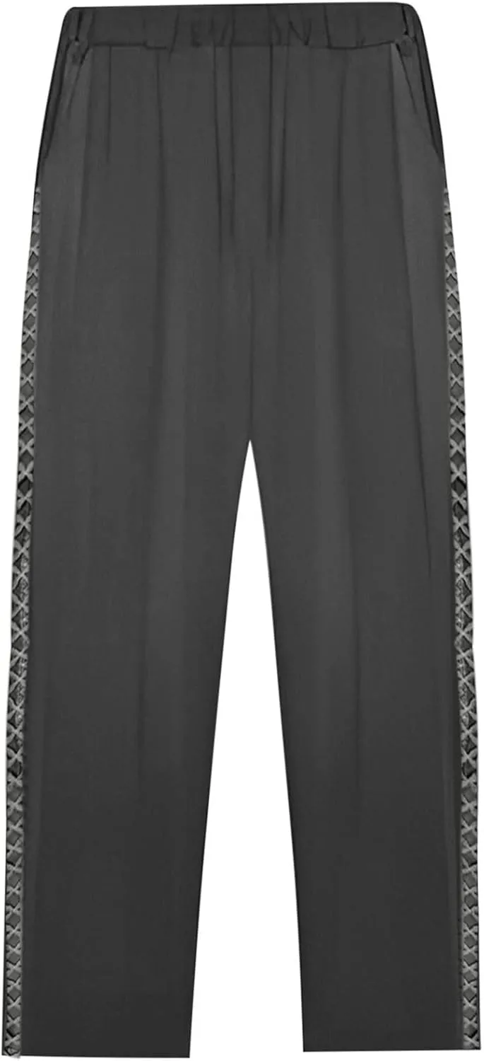 Versatile Nine Point Casual Pants Linen Elastic Seven Pants Beach Casual Pants Linen Elastic Waist Summer Baggy