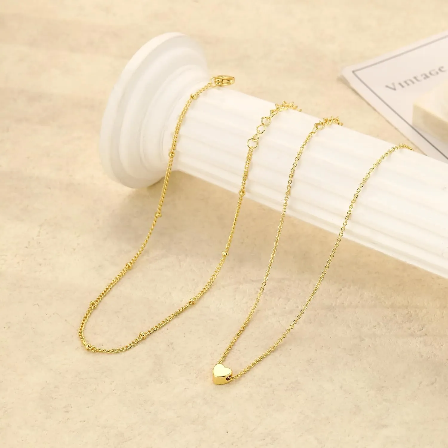 VIROMY Anklets for Women,14K Real Gold Plated Large Ankle Bracelets for Women Waterproof Simple Dot Cute Heart Dainty Evil Eye Anklets Non Tarnish Summer Beach Jewelry Gift for Women