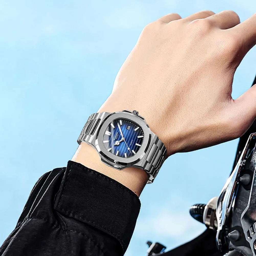 Watches for Men Stainless Steel Classic Business Dress with Date Casual Luxury Mens Wrist Watch Waterproof Luminous