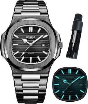 Watches for Men Stainless Steel Classic Business Dress with Date Casual Luxury Mens Wrist Watch Waterproof Luminous