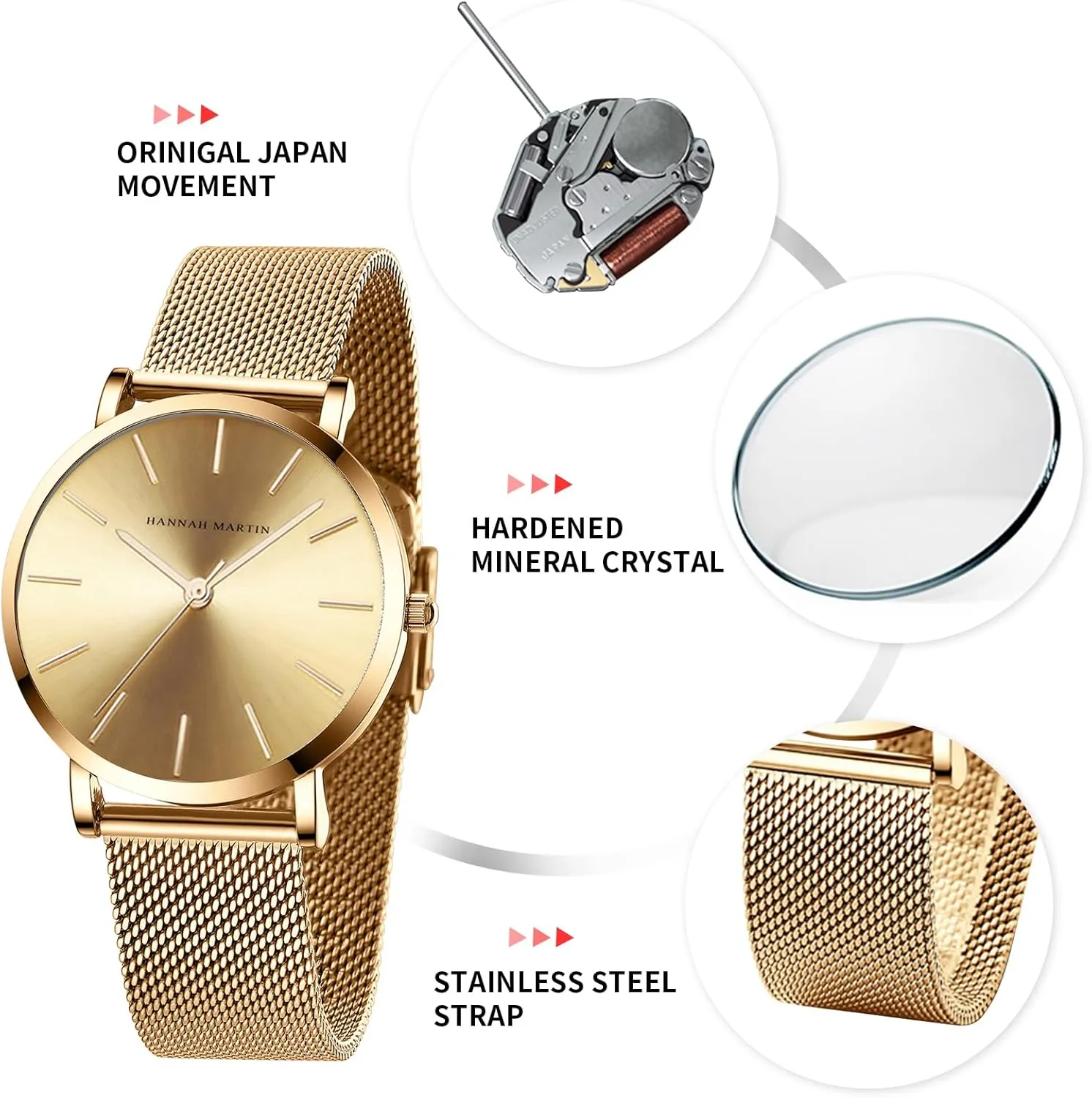 Watches for Women Waterproof Ladies Analog Quartz Wrist Watches Stainless Steel Band Fashion Dainty Female Watch Luxury Bracelet Diamond