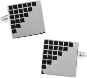 Wedding Cufflinks for Groom, Silver Black Cufflinks Custom Cufflinks Groom Square Groom Cufflinks Personalized