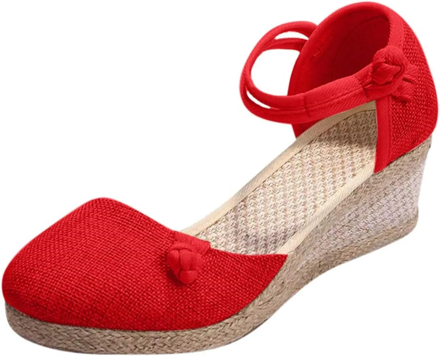 Wedge Sandals for Women Dressy Summer Closed Toe Platform Espadrille Sandals Lace Up Comfy Shoes Comfortable Casual Summer Outdoor Beach Sandal