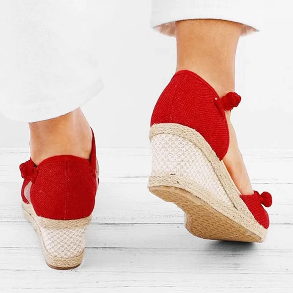 Wedge Sandals for Women Dressy Summer Closed Toe Platform Espadrille Sandals Lace Up Comfy Shoes Comfortable Casual Summer Outdoor Beach Sandal