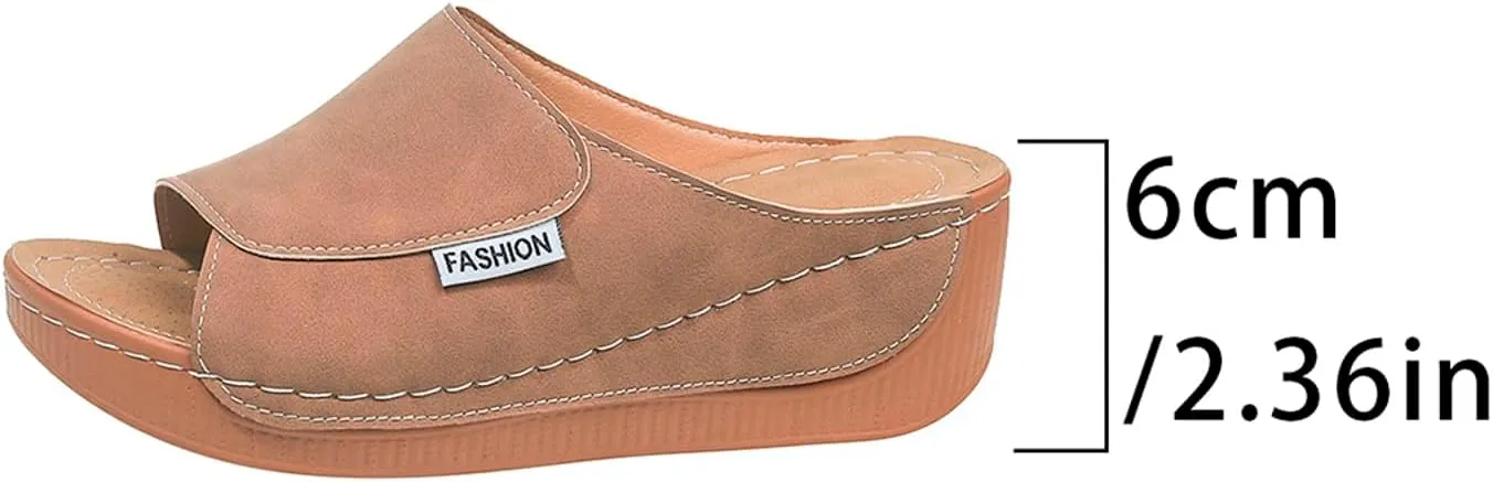 Wedge Sandals for Women Open Toe Vacation Slippers with Arch Support Breathable Orthopedic Walking Footwear