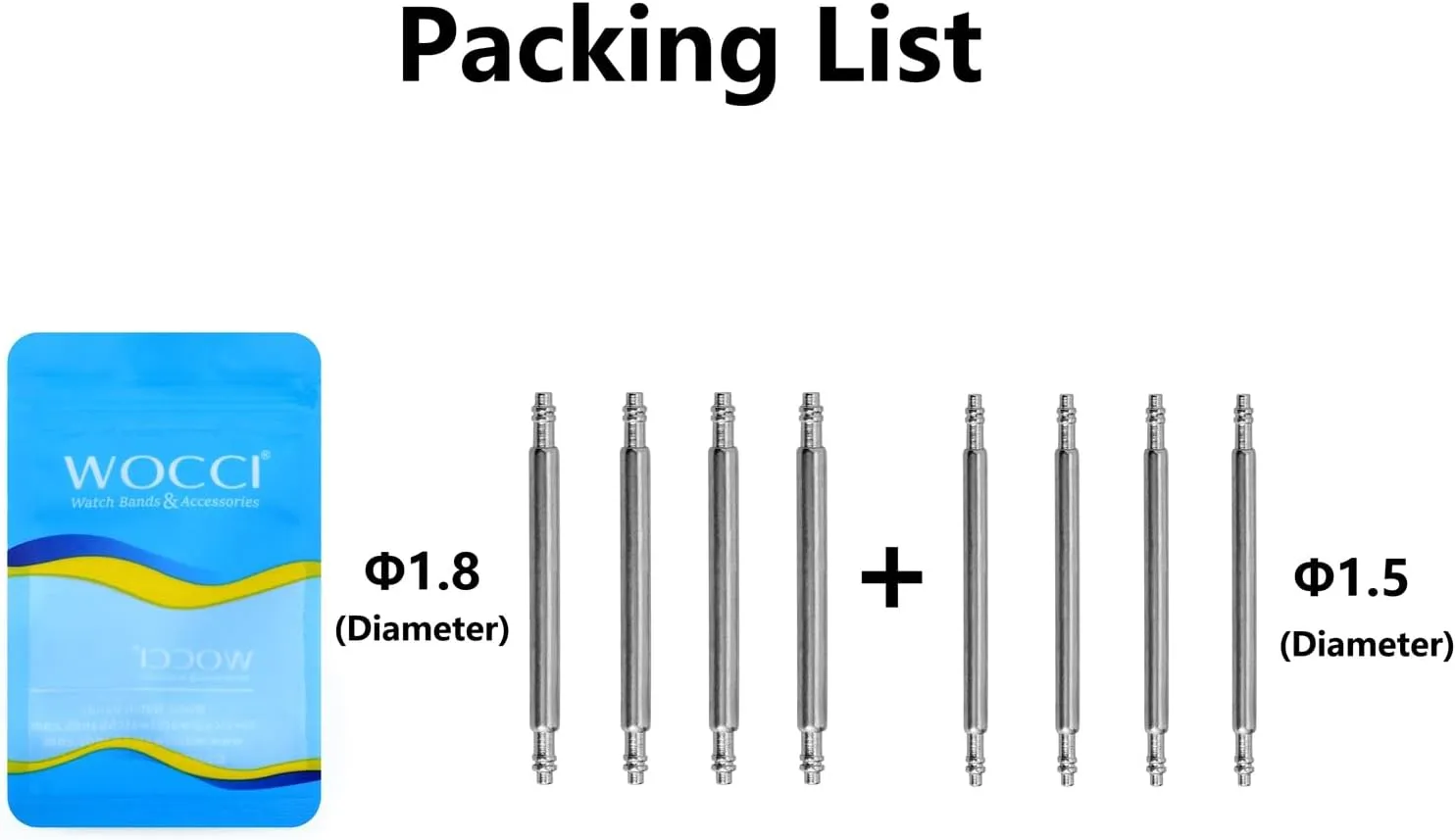 WOCCI 20mm Spring Bars, Pins for 20mm Watch Band