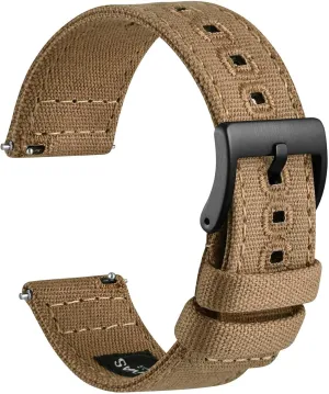 WOCCI Watch Bands, Sailcloth Canvas Fabric, Quick Release, Compatible Watch Lug Width 18mm 19mm 20mm 22mm 24mm