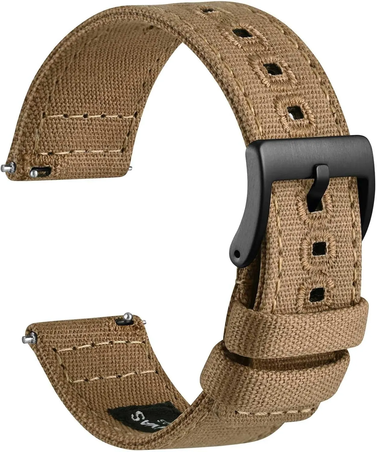 WOCCI Watch Bands, Sailcloth Canvas Fabric, Quick Release, Compatible Watch Lug Width 18mm 19mm 20mm 22mm 24mm