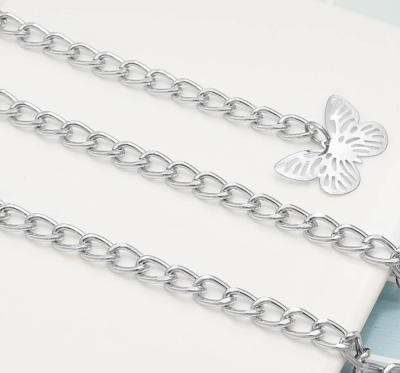 Women Body Chains Retro Multi-Layer Butterfly Waist Chain Trend Hollowed out Pendant Decorative