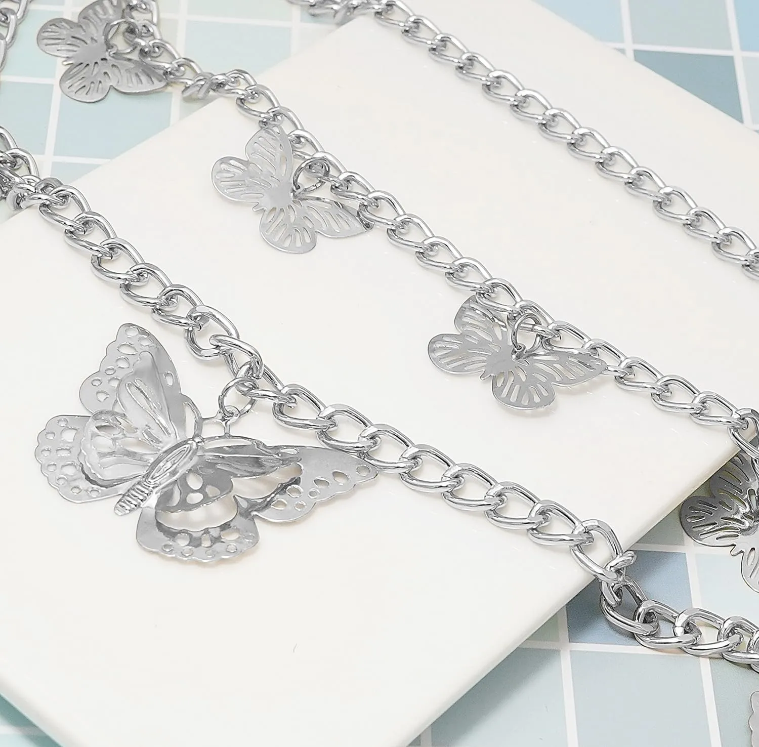Women Body Chains Retro Multi-Layer Butterfly Waist Chain Trend Hollowed out Pendant Decorative