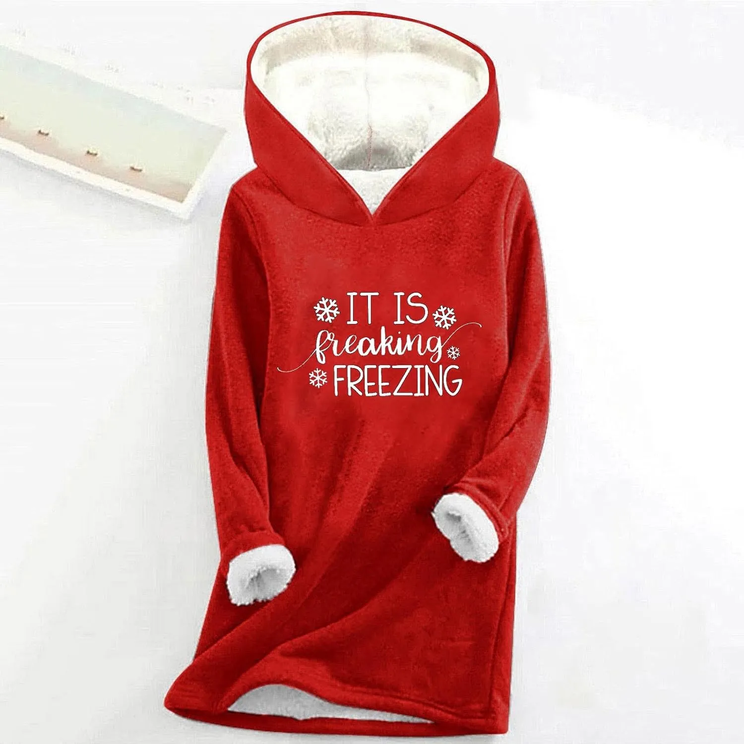 Women It Is Freaking Freezing Sweatshirt Hoodie Long Sleeve Oversized Cozy Pullover Tops Thickened Winter Tunic Tops
