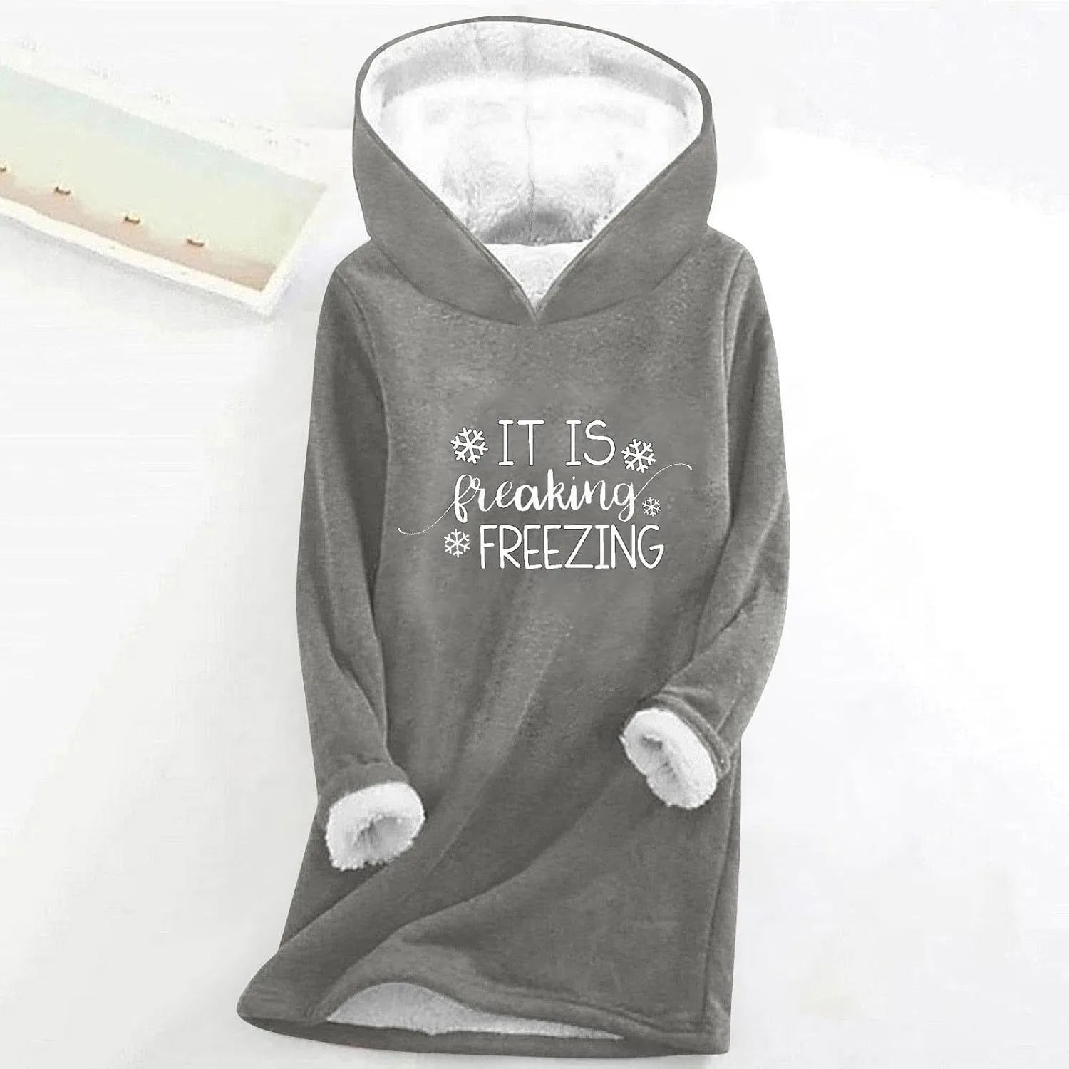 Women It Is Freaking Freezing Sweatshirt Hoodie Long Sleeve Oversized Cozy Pullover Tops Thickened Winter Tunic Tops