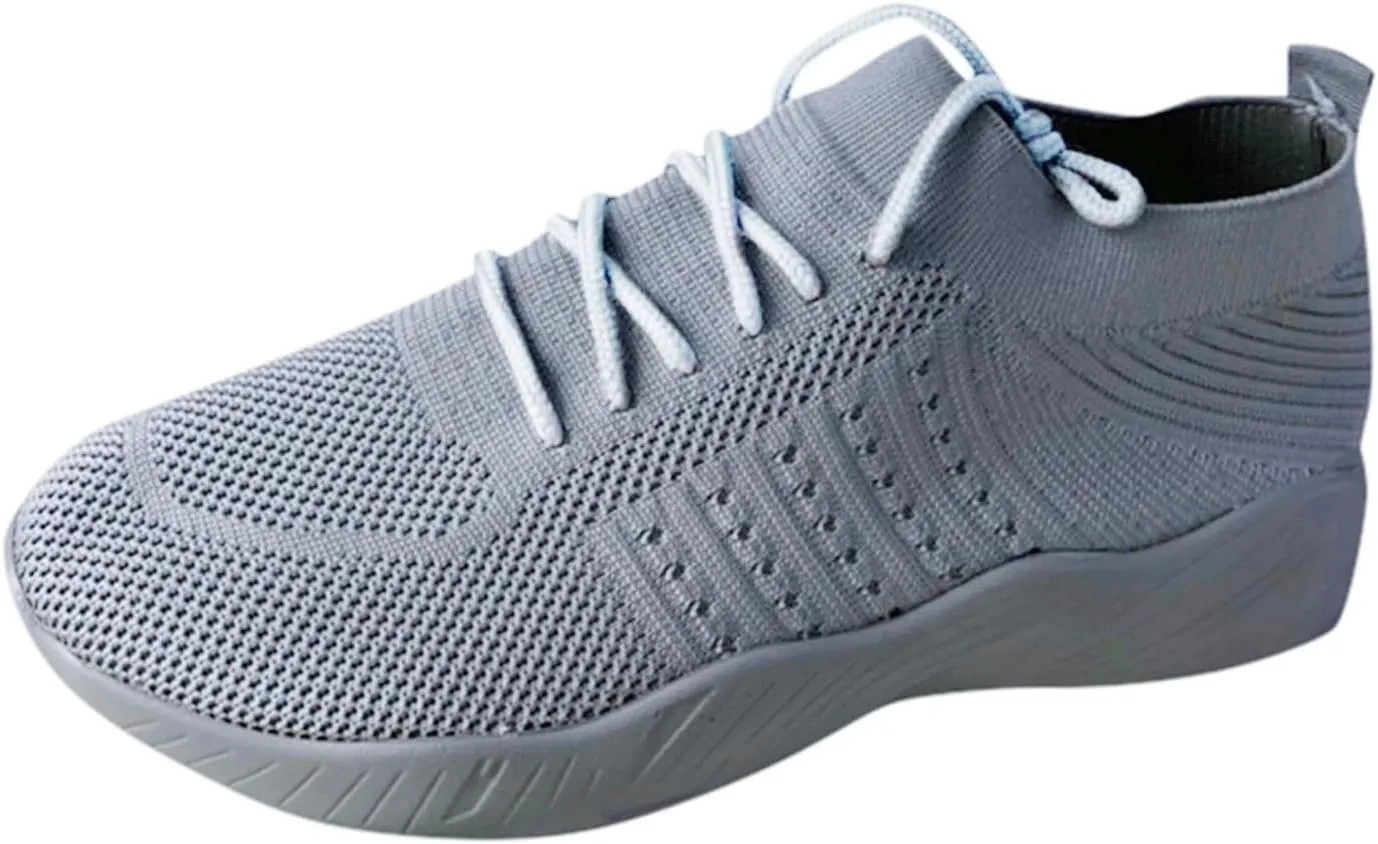 Women Mesh Sneakers Lace Up Slip on Running Shoes Non Slip Breathable Walking Shoes Orthopedic Casual Sneakers with Arch Support