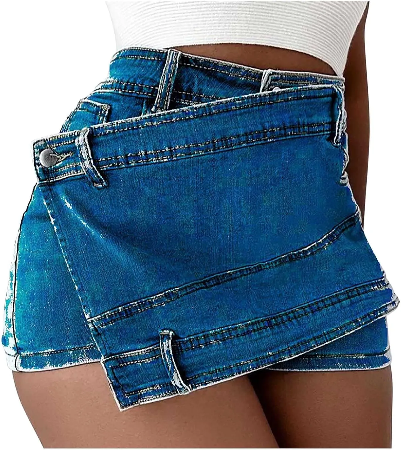 Women Skirts Denim Skirts for Women Midi Sexy Ruched Cowgirl Slit Plain Skirts 2025 Fashion Y2K