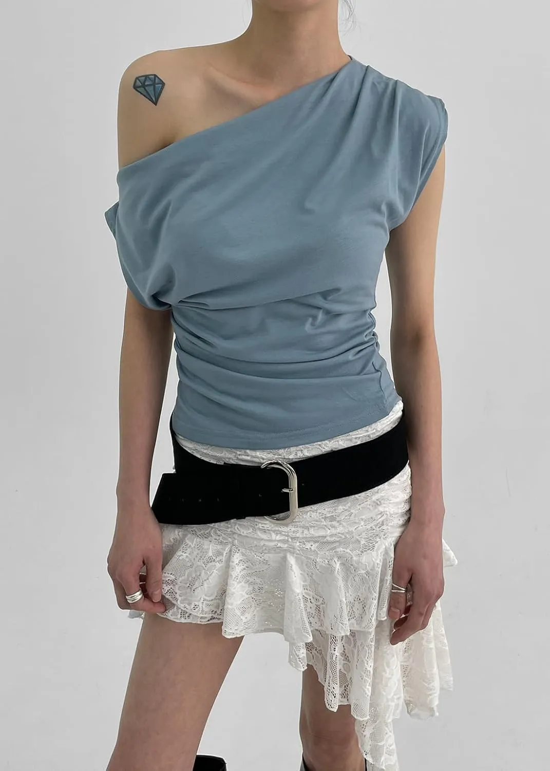 Women Y2k Lace Ruffle Mini Skirt Low Rise Half Slip Skirt Flowy Pleated Layered Tiered Short Skirt Streetwear