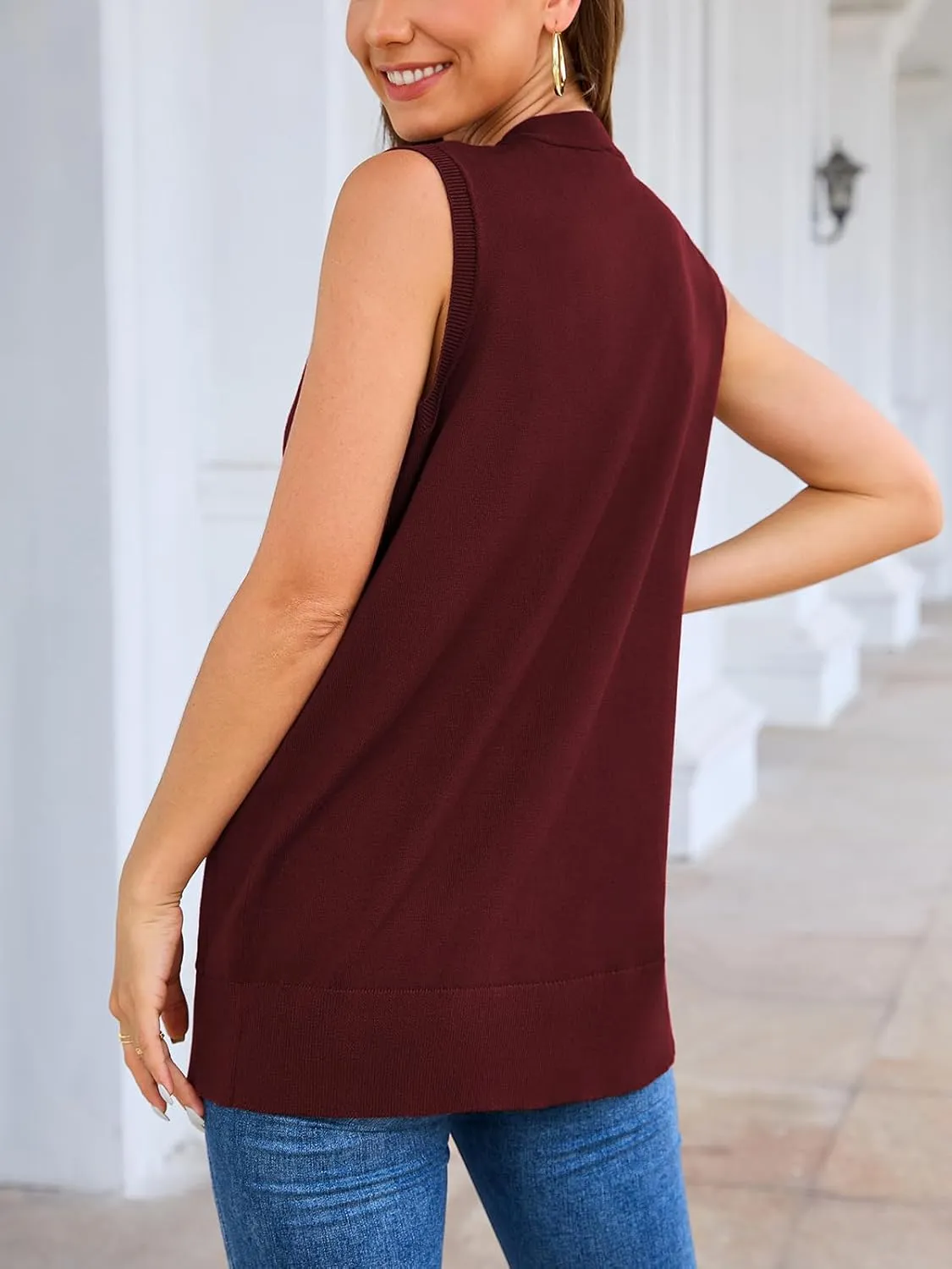 Women's 2025 Sleeveless Cardigan Sweaters Fashion Casual Soft Knit Office Duster Vests with Cozy Pockets (S-3XL)