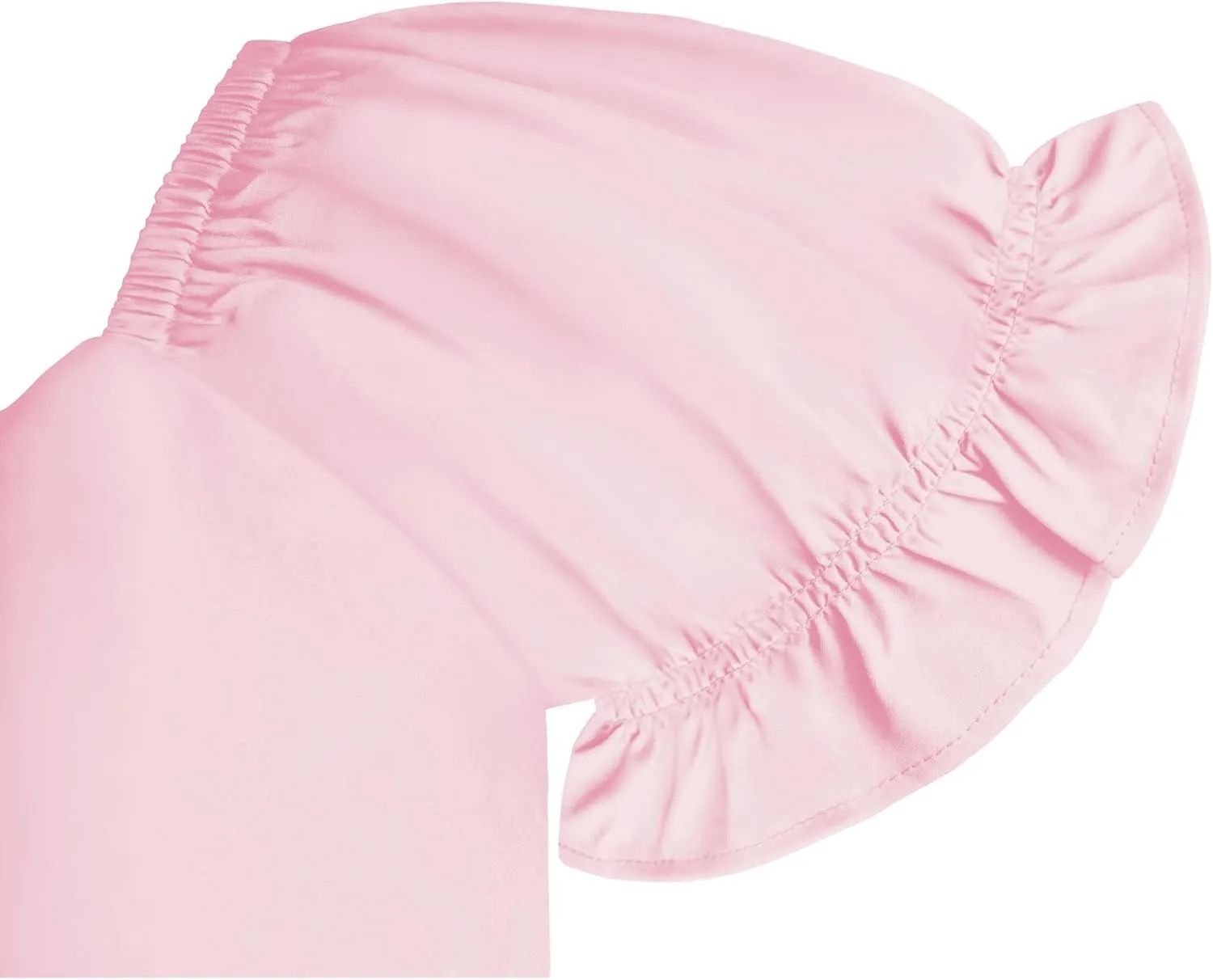 Women's Crop Tops Ruffle Short Sleeve Tie Back Summer Off Shoulder Top Blouse
