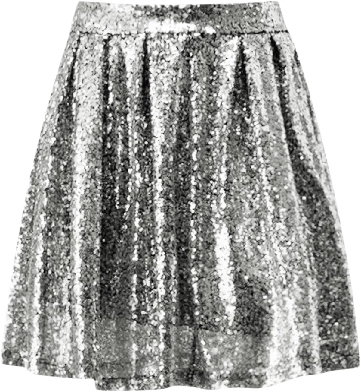 Women's Fashion High Waist Pleated Solid Color Short Skirt Loose Sequin Skirt Women's Trendy Skort