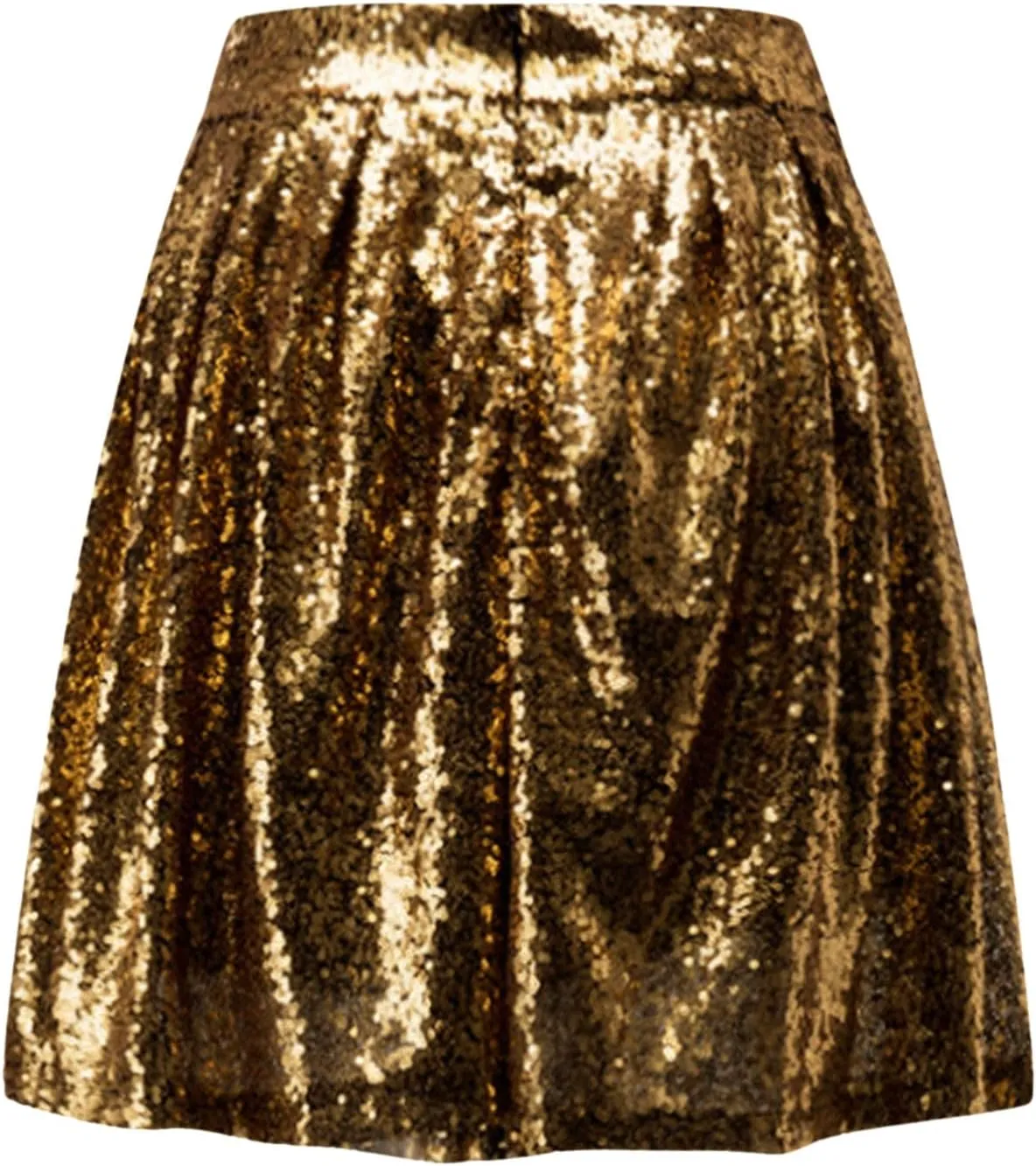 Women's Fashion High Waist Pleated Solid Color Short Skirt Loose Sequin Skirt Women's Trendy Skort
