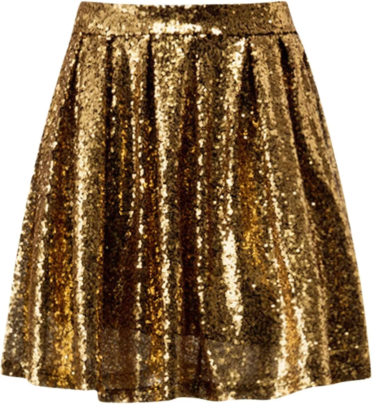 Women's Fashion High Waist Pleated Solid Color Short Skirt Loose Sequin Skirt Women's Trendy Skort