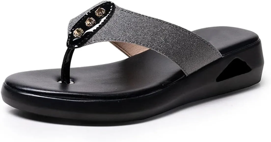 Women's Flat Flip-Flop Sandals - Open Toe Summer Beach Outerwear
