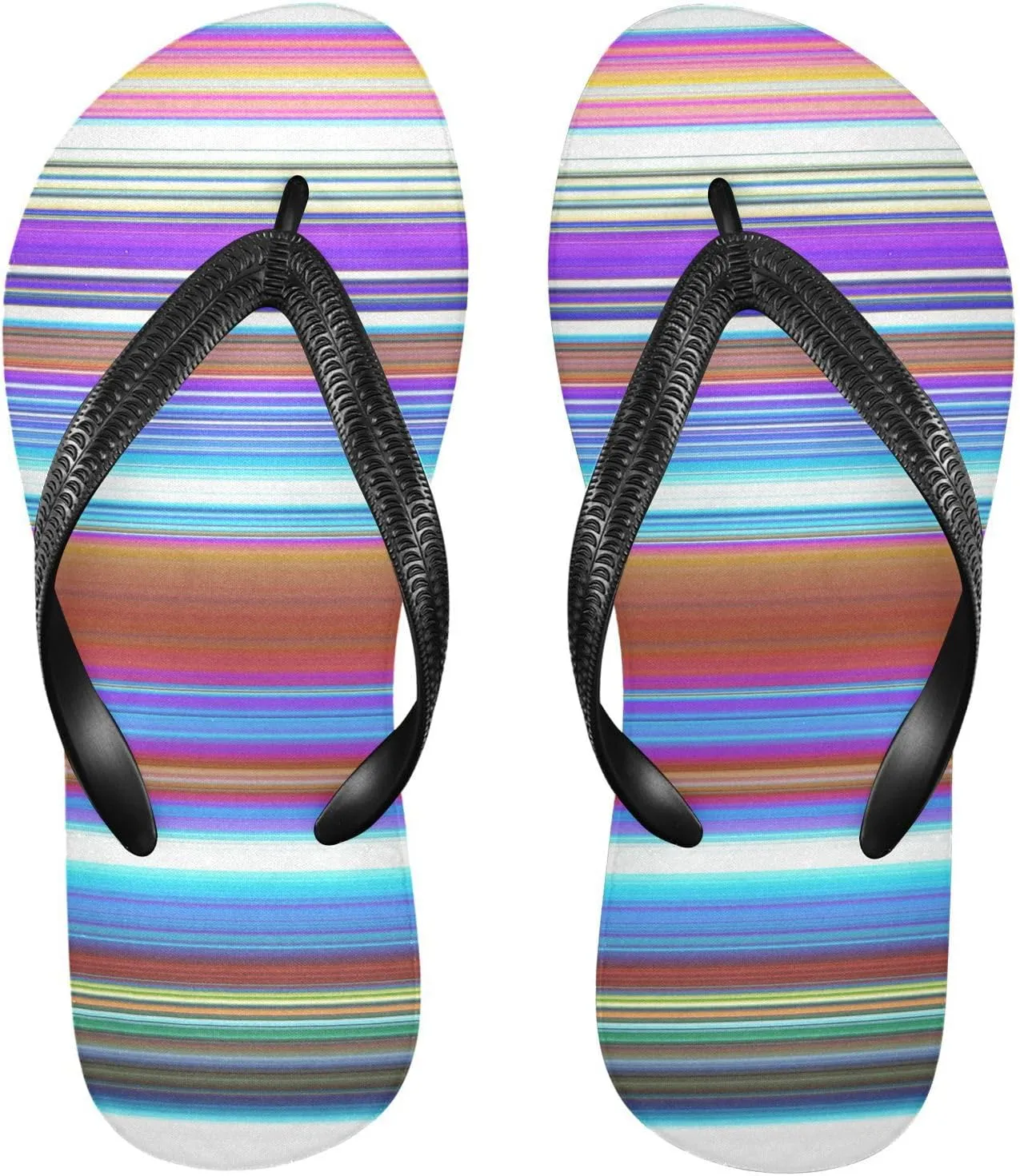Womens Flip Flops Pastel Mexican Strips Summer Beach Sandals Casual Thong Slippers Comfortable Shower Slippers Non Slip Water Sandals shoes XS