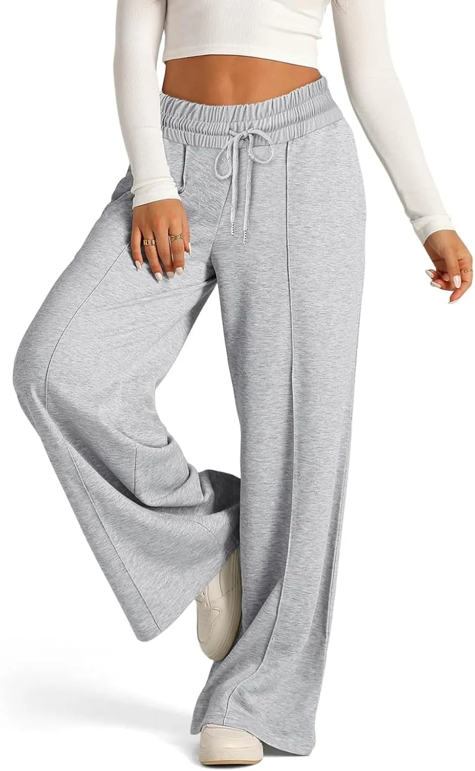 Women's High Waist Lightweight Wide Leg Baggy Jogging Yoga Harem Sweatpants